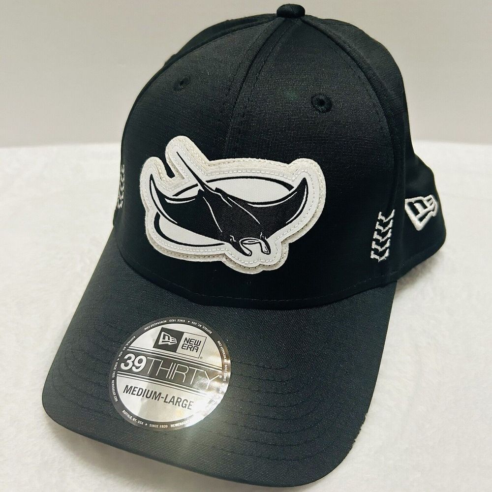 New Era Tampa Bay Rays Clubhouse 39THIRTY Stretch Flex‎ Hat Cap Black M/L